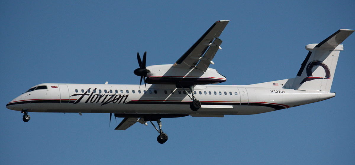 A Horizon Q400 like the one stolen by Richard Russell, the Seatle plane thief.